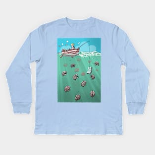 Feeding brains Kids Long Sleeve T-Shirt